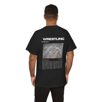 Wrestling Vintage Art Tee — 'WRESTLING' Back Print with Classic Match Illustration