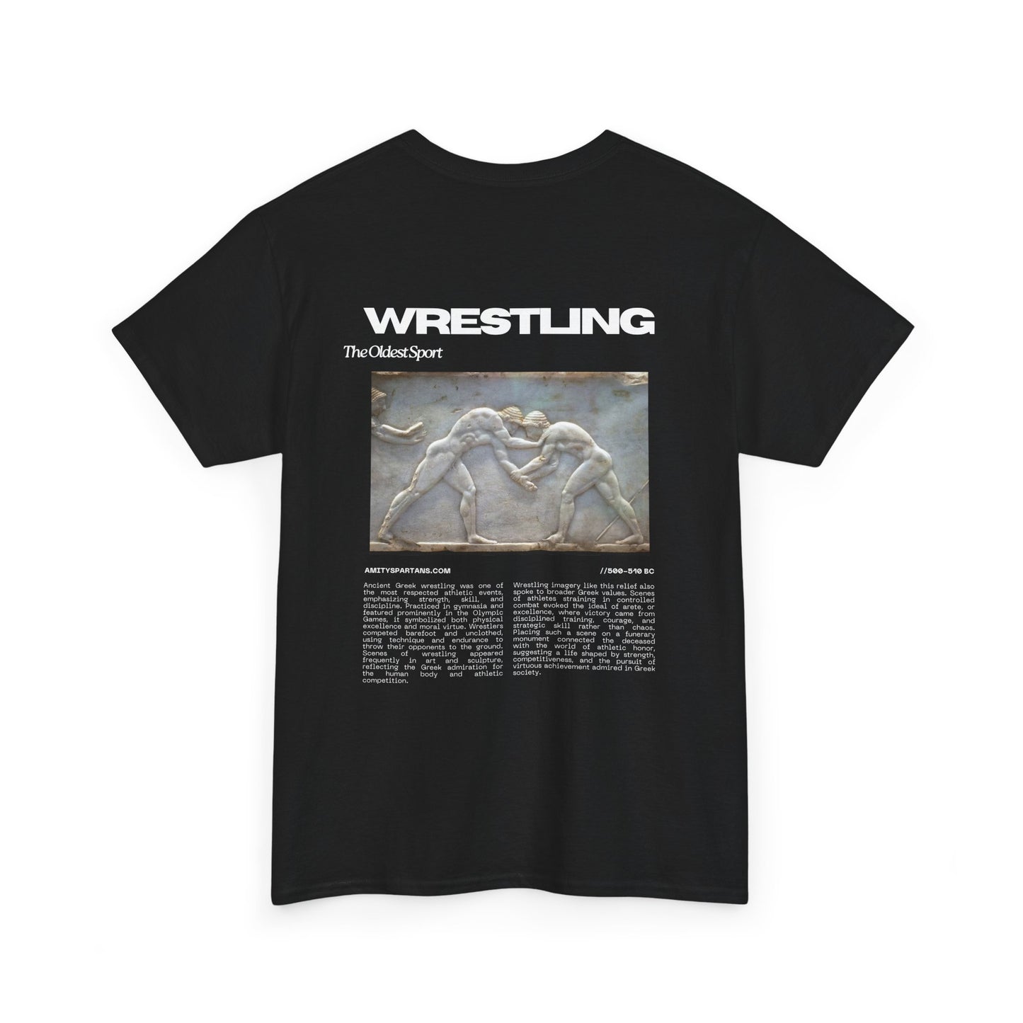 Wrestling Vintage Art Tee — 'WRESTLING' Back Print with Classic Match Illustration