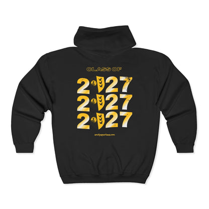Class of 2027 Zip Hoodie — Graduation 2027 Senior Full-Zip Sweatshirt